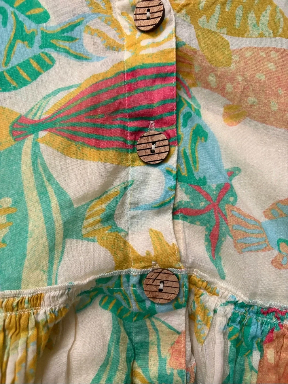 Free People Fish Print Button-front Dress